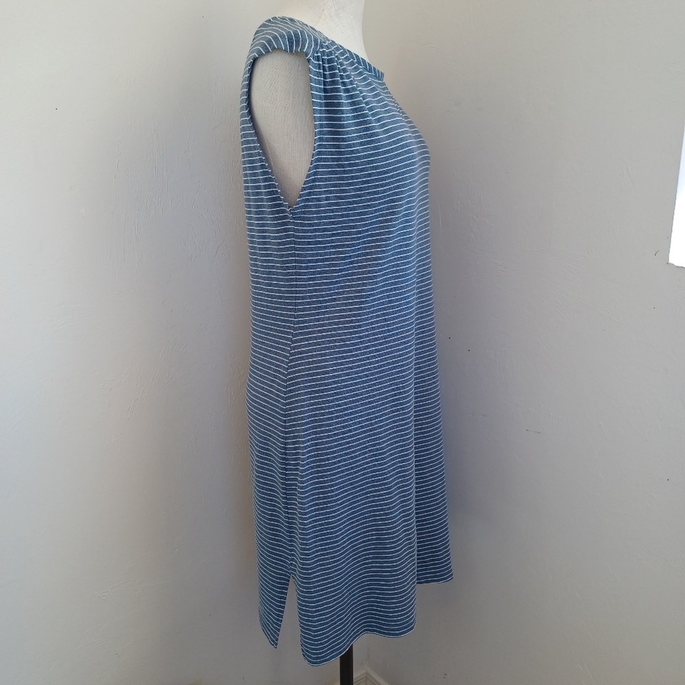 Sundance‎ Dress Blue White Striped Knit Pullover Tee Shirt Style Womens Medium - Picture 8 of 14